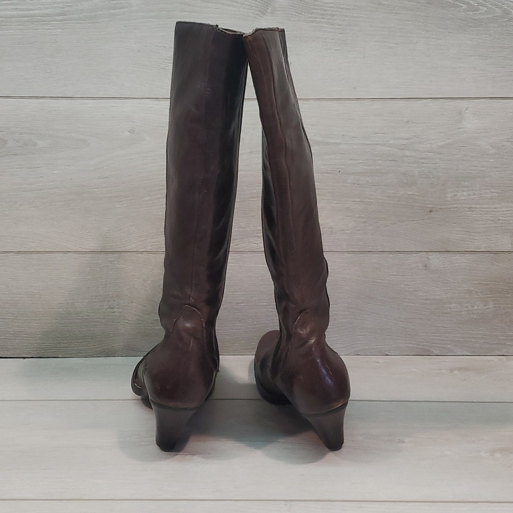 Born Women Leather Tall Heels Boots shoes s 6 - Picture 5 of 13